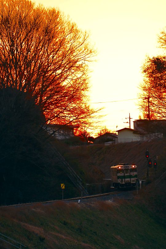 段丘の夕日